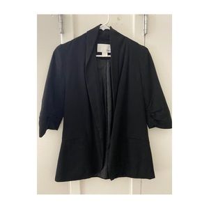 Bar III Black Blazer Jacket Classic Professional Cropped Sleeve Size Small